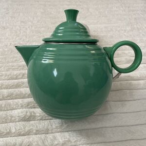 Vintage Fiesta Enamelware Tea Kettle Sea Mist Green Copco Homer Laughlin Enamel